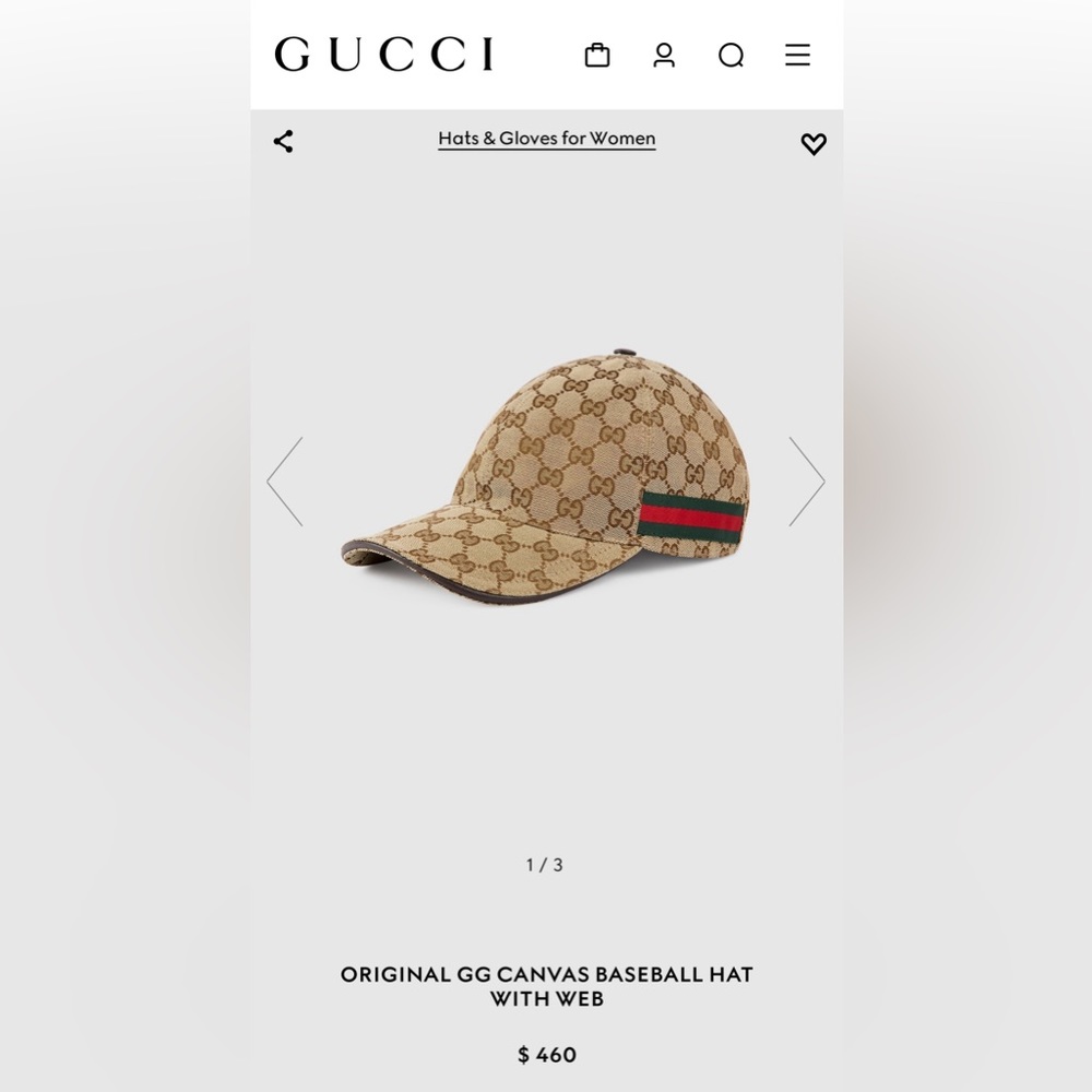 ORIGINAL GG CANVAS BASEBALL HAT comes with dust bag and box Authentic!!!